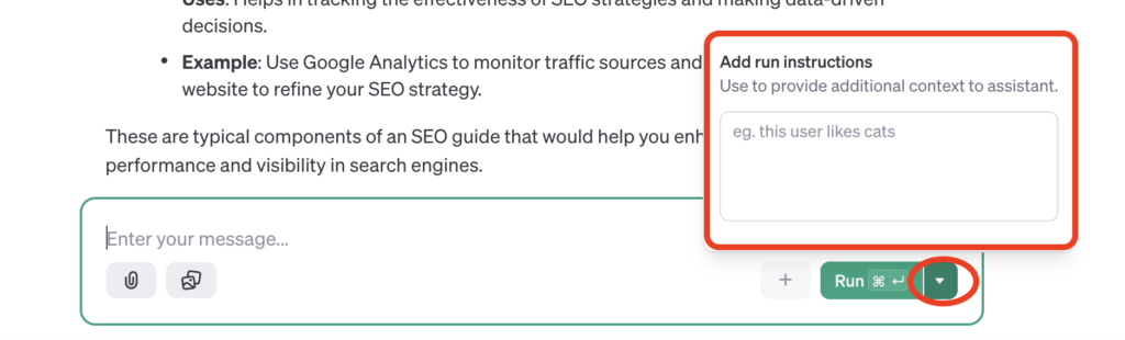 Using AI assistants for SEO training