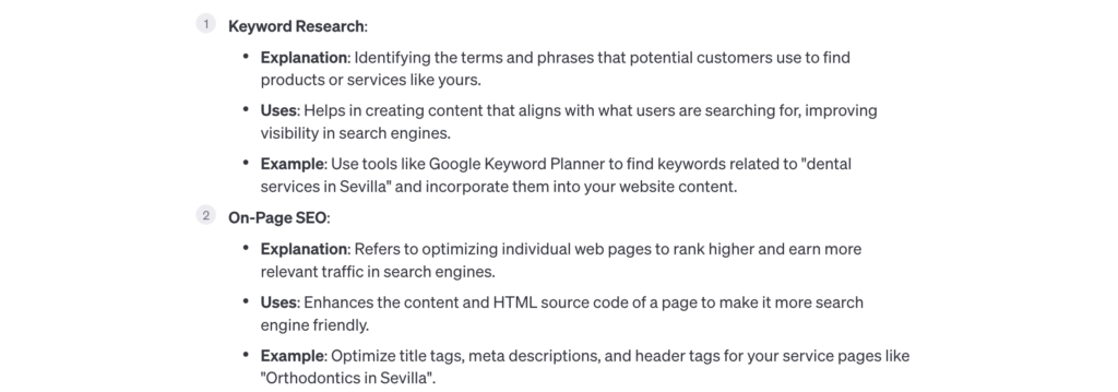 Using AI assistants for SEO training