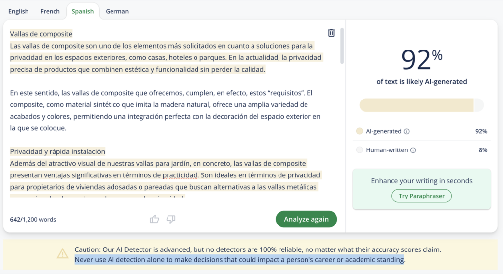 Are the texts the tools say are built with AI really built with AI?